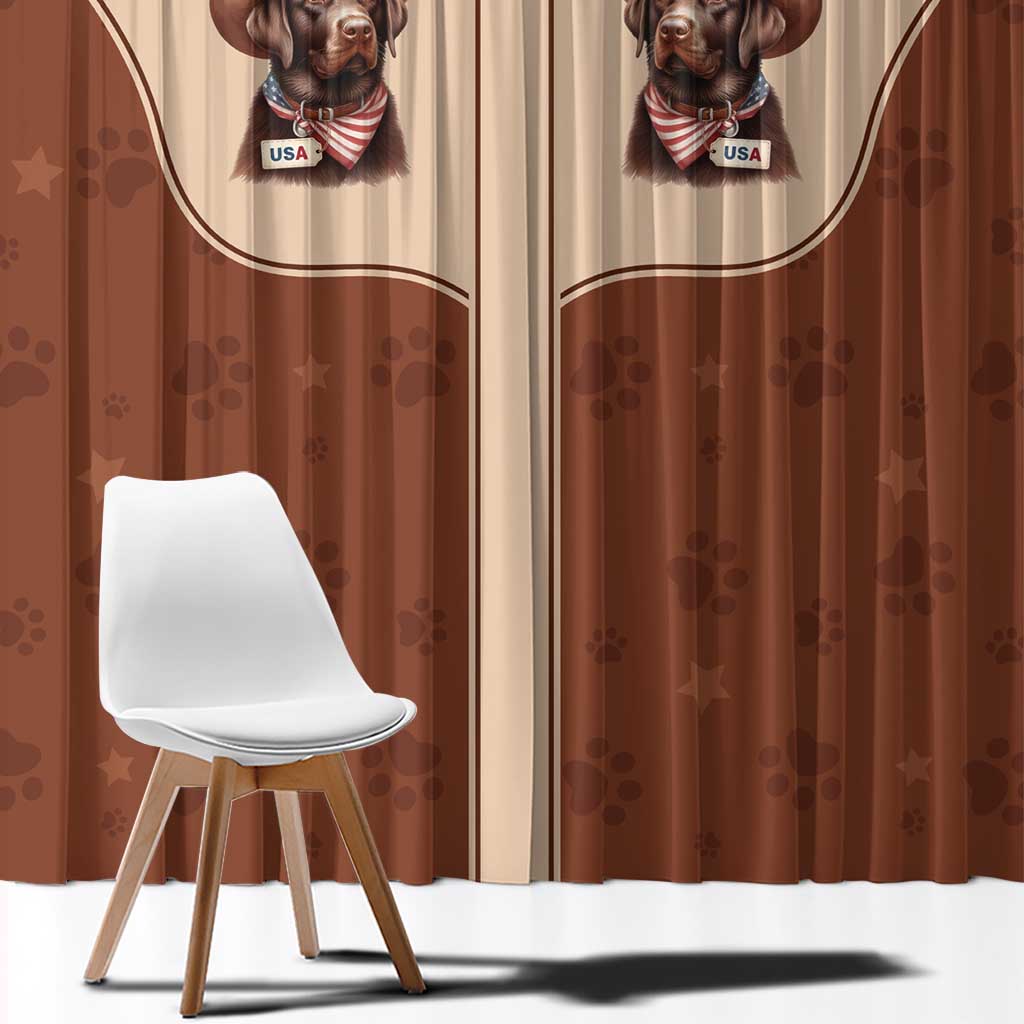 Cowdog Window Curtain Cowboy Patriotic Labrador Western Yoke - Wonder Print Shop