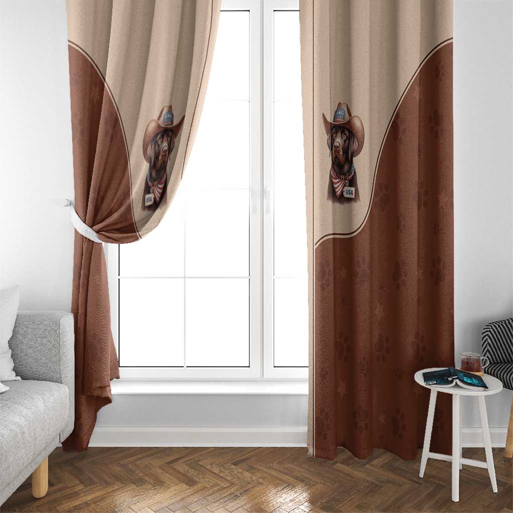 Cowdog Window Curtain Cowboy Patriotic Labrador Western Yoke - Wonder Print Shop