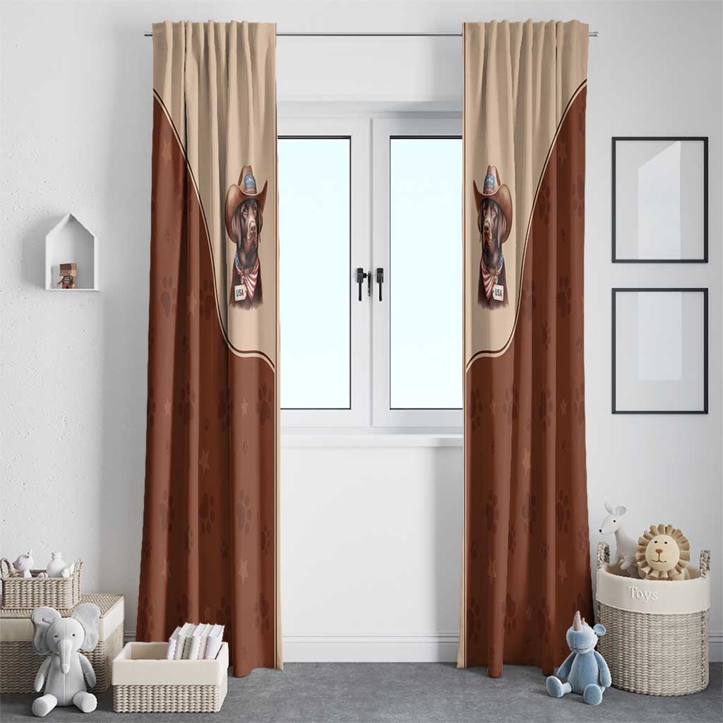 Cowdog Window Curtain Cowboy Patriotic Labrador Western Yoke - Wonder Print Shop