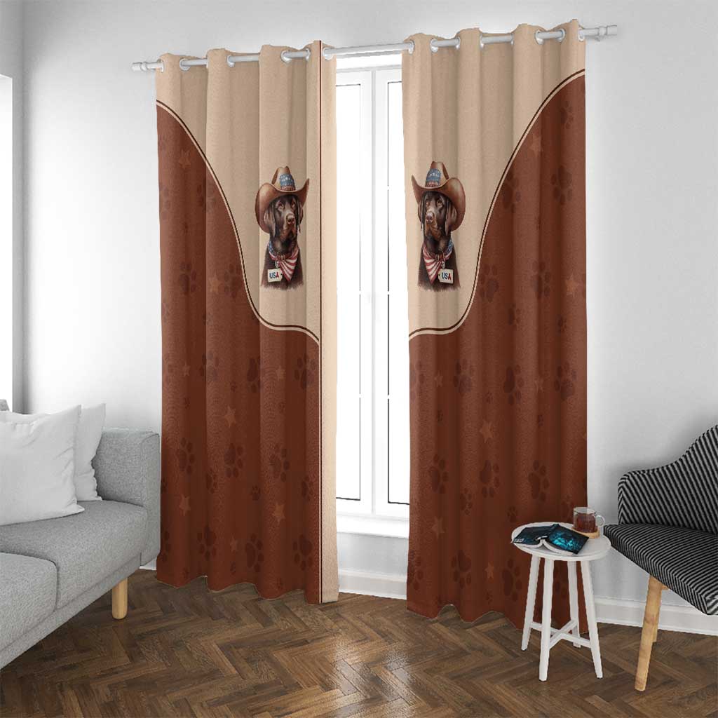 Cowdog Window Curtain Cowboy Patriotic Labrador Western Yoke - Wonder Print Shop