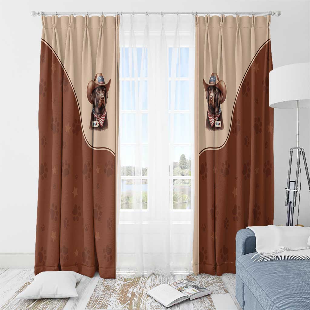Cowdog Window Curtain Cowboy Patriotic Labrador Western Yoke - Wonder Print Shop