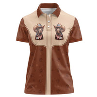 Cowdog Women Polo Shirt Cowboy Patriotic Labrador Western Yoke - Wonder Print Shop