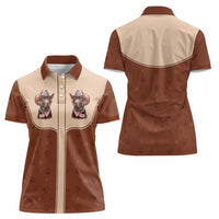 Cowdog Women Polo Shirt Cowboy Patriotic Labrador Western Yoke - Wonder Print Shop