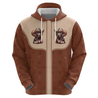 Cowdog Zip Hoodie Cowboy Patriotic Labrador Western Yoke - Wonder Print Shop