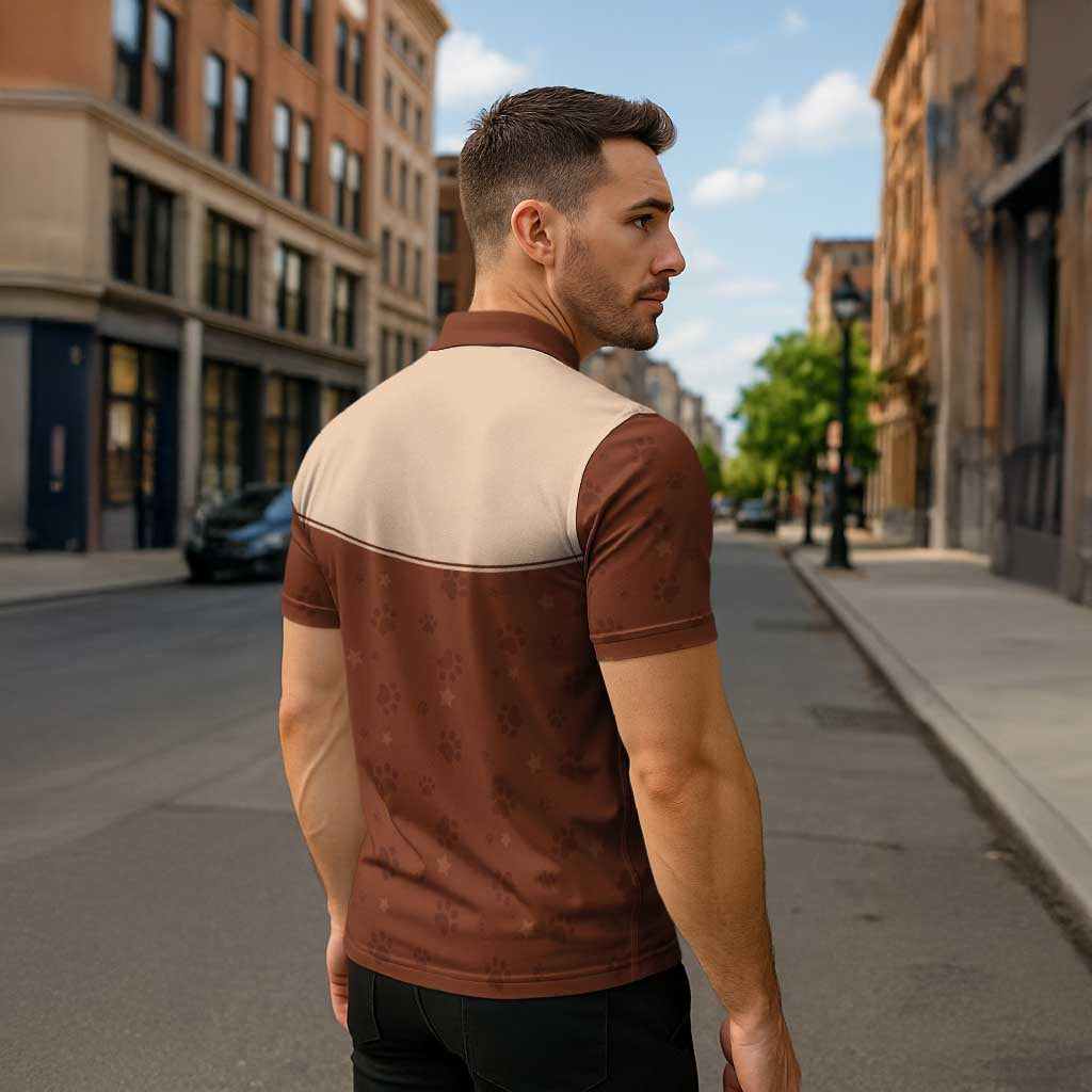 Cowdog Zipper Polo Shirt Cowboy Patriotic Labrador Western Yoke - Wonder Print Shop