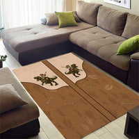 Cowgirl Dinosaur Area Rug Retro Western Yoke - Wonder Print Shop