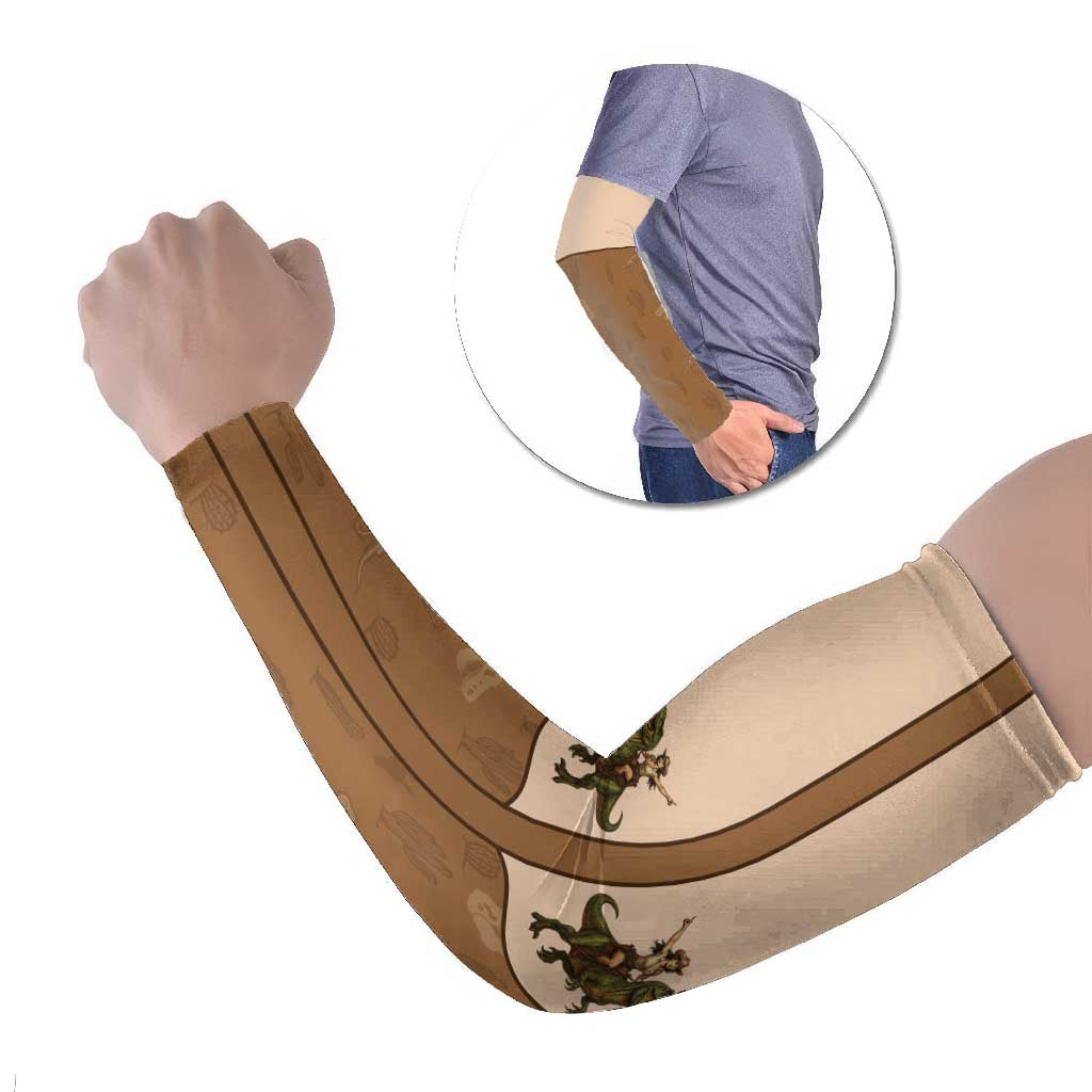 Cowgirl Dinosaur Arm Sleeves Retro Western Yoke - Wonder Print Shop