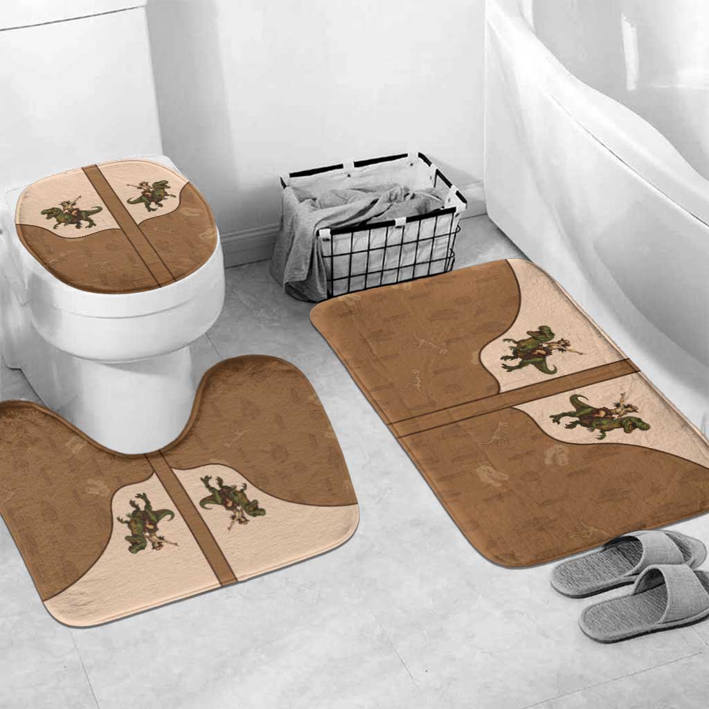 Cowgirl Dinosaur Bathroom Set Retro Western Yoke - Wonder Print Shop