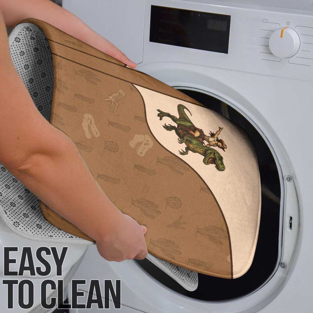 Cowgirl Dinosaur Bathroom Set Retro Western Yoke - Wonder Print Shop