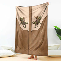 Cowgirl Dinosaur Blanket Retro Western Yoke - Wonder Print Shop