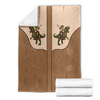 Cowgirl Dinosaur Blanket Retro Western Yoke - Wonder Print Shop