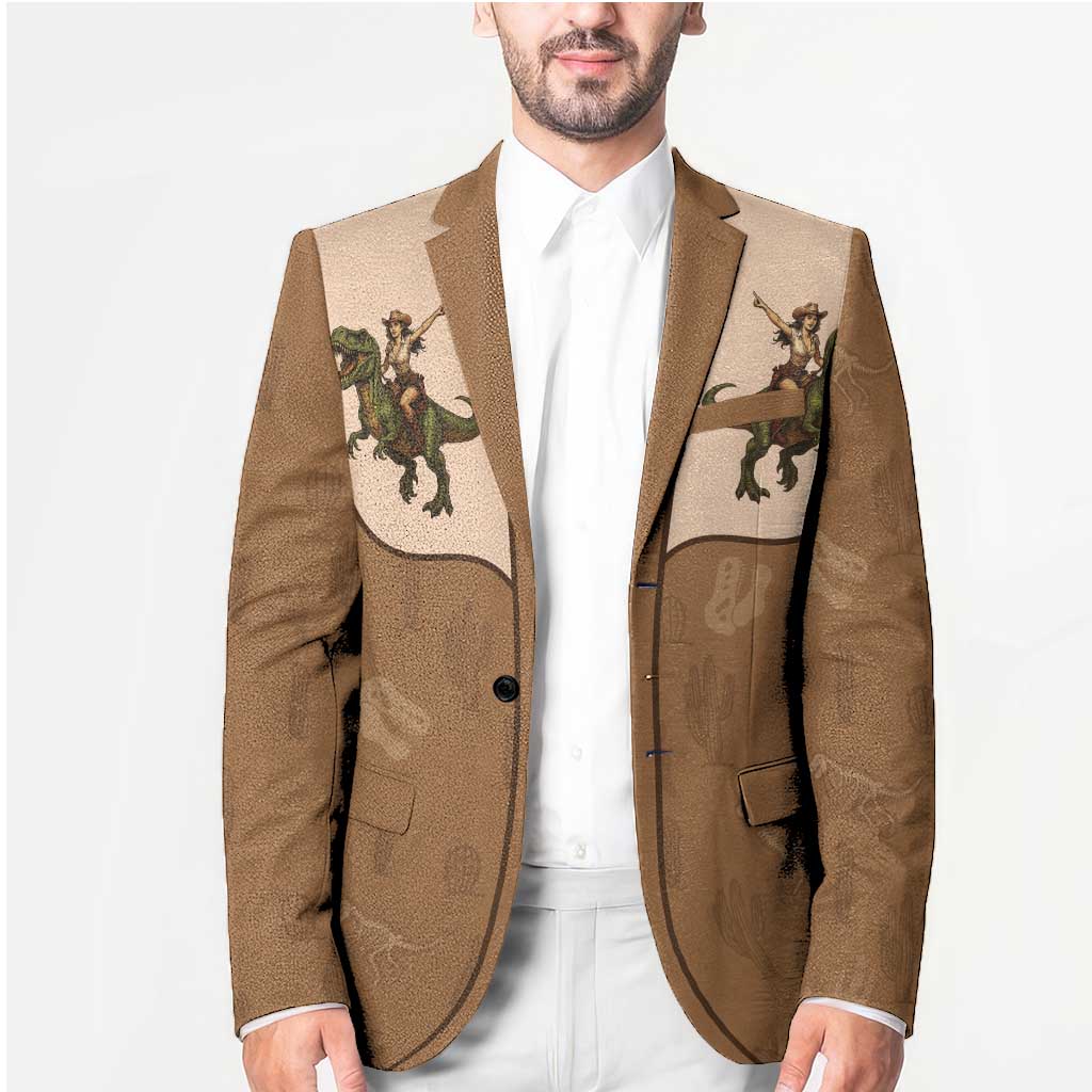 Cowgirl Dinosaur Blazer Retro Western Yoke - Wonder Print Shop