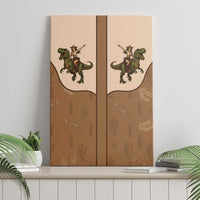 Cowgirl Dinosaur Canvas Wall Art Retro Western Yoke - Wonder Print Shop