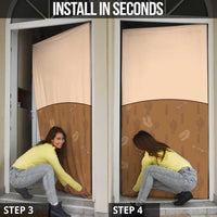 Cowgirl Dinosaur Door Cover Retro Western Yoke - Wonder Print Shop