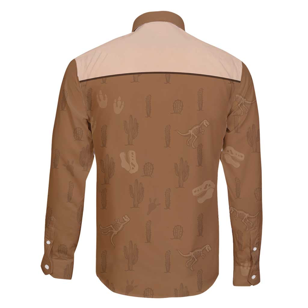 Cowgirl Dinosaur Family Matching Long Sleeve Bodycon Dress and Hawaiian Shirt Retro Western Yoke - Wonder Print Shop