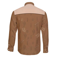 Cowgirl Dinosaur Family Matching Long Sleeve Bodycon Dress and Hawaiian Shirt Retro Western Yoke - Wonder Print Shop