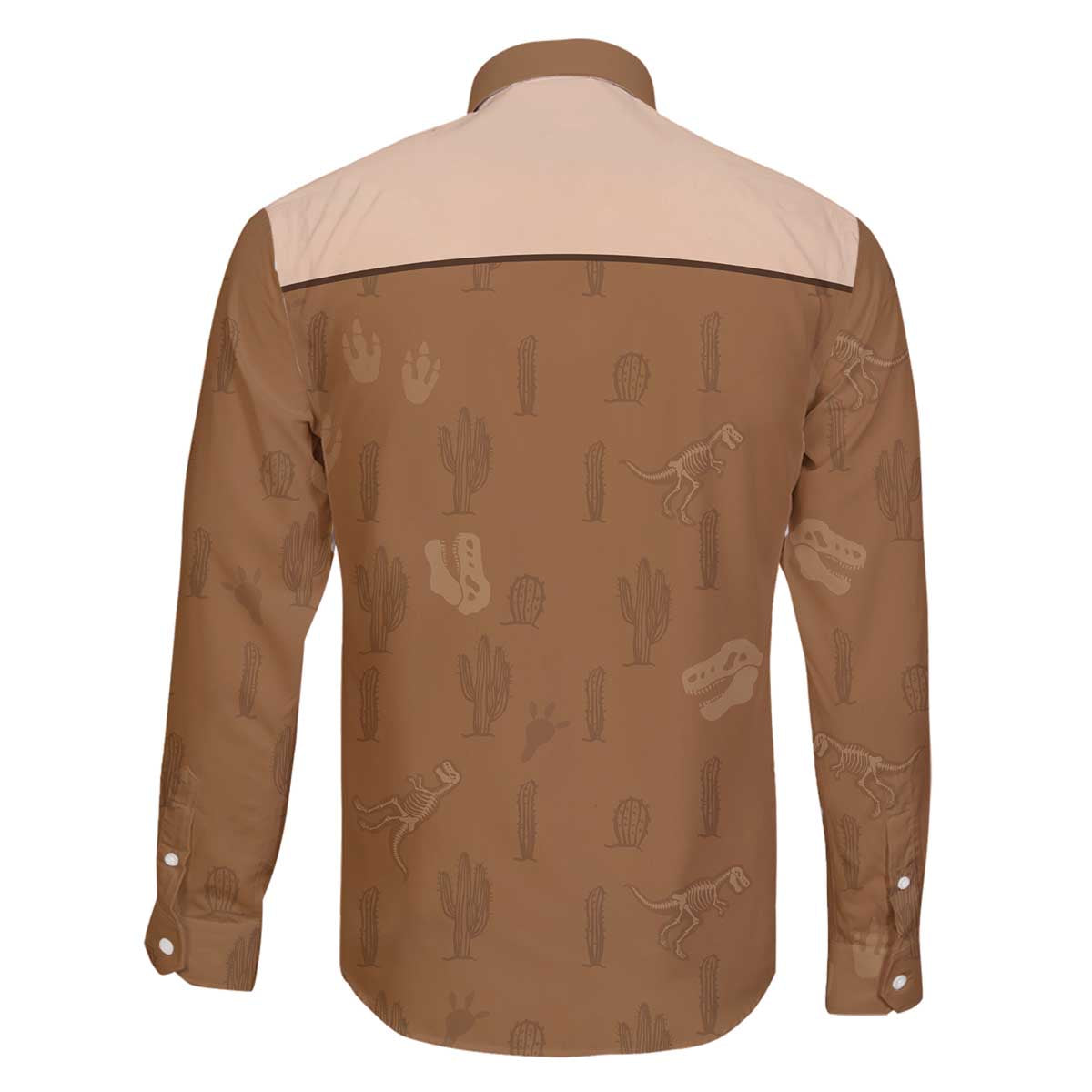 Cowgirl Dinosaur Family Matching Off The Shoulder Long Sleeve Dress and Hawaiian Shirt Retro Western Yoke - Wonder Print Shop