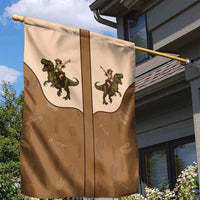 Cowgirl Dinosaur Garden Flag Retro Western Yoke - Wonder Print Shop