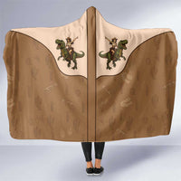 Cowgirl Dinosaur Hooded Blanket Retro Western Yoke - Wonder Print Shop