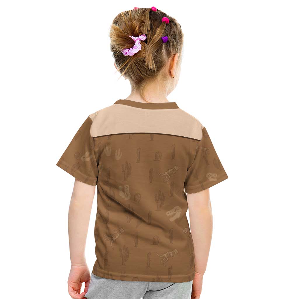 Cowgirl Dinosaur Kid T Shirt Retro Western Yoke - Wonder Print Shop