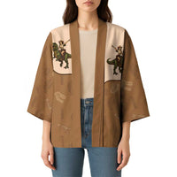 Cowgirl Dinosaur Kimono Retro Western Yoke - Wonder Print Shop