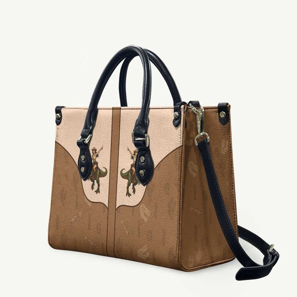 Cowgirl Dinosaur Leather Bag Retro Western Yoke - Wonder Print Shop