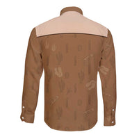 Cowgirl Dinosaur Long Sleeve Button Shirt Retro Western Yoke - Wonder Print Shop