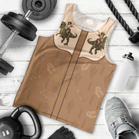 Cowgirl Dinosaur Men Tank Top Retro Western Yoke - Wonder Print Shop