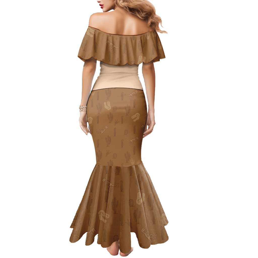 Cowgirl Dinosaur Mermaid Dress Retro Western Yoke - Wonder Print Shop