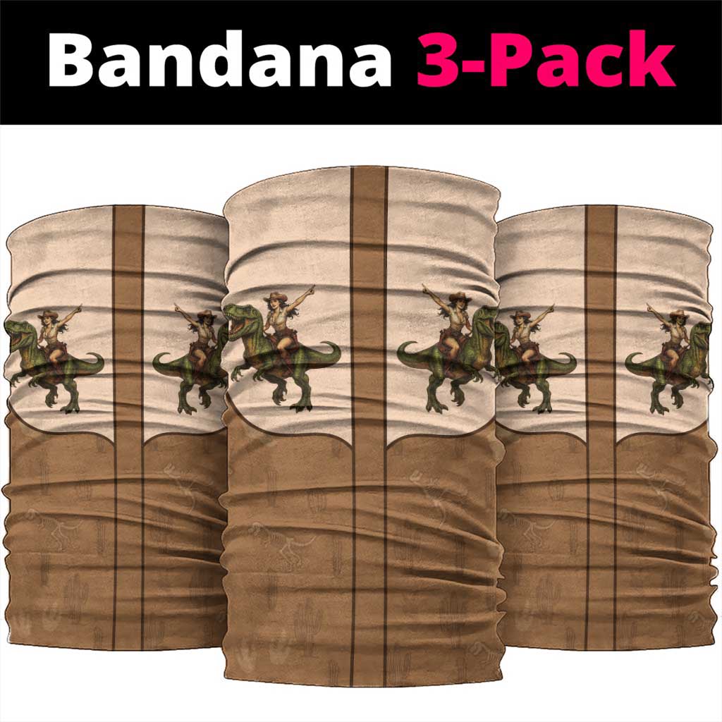 Cowgirl Dinosaur Neck Gaiter Retro Western Yoke - Wonder Print Shop