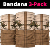 Cowgirl Dinosaur Neck Gaiter Retro Western Yoke - Wonder Print Shop