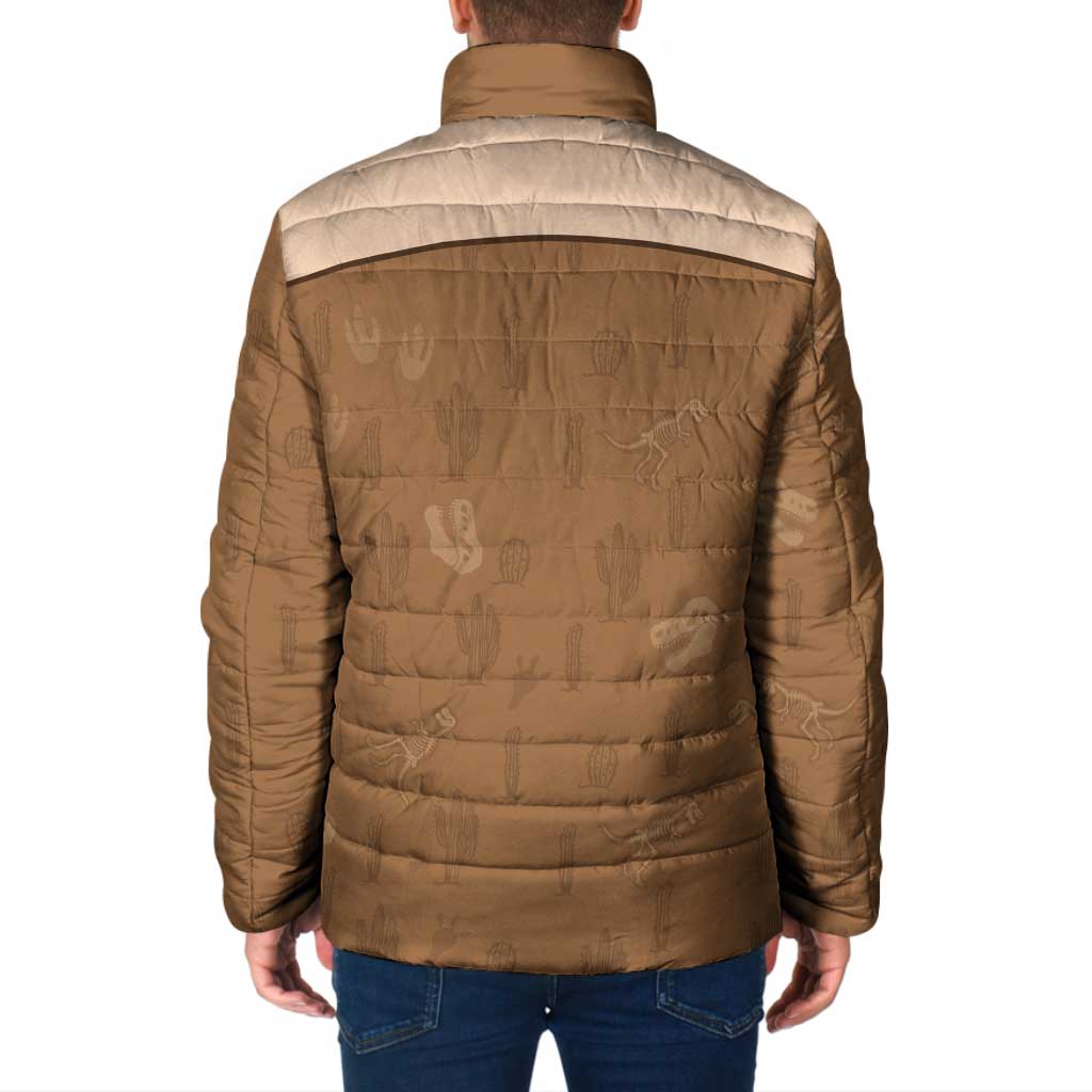 Cowgirl Dinosaur Padded Jacket Retro Western Yoke - Wonder Print Shop