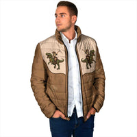 Cowgirl Dinosaur Padded Jacket Retro Western Yoke - Wonder Print Shop