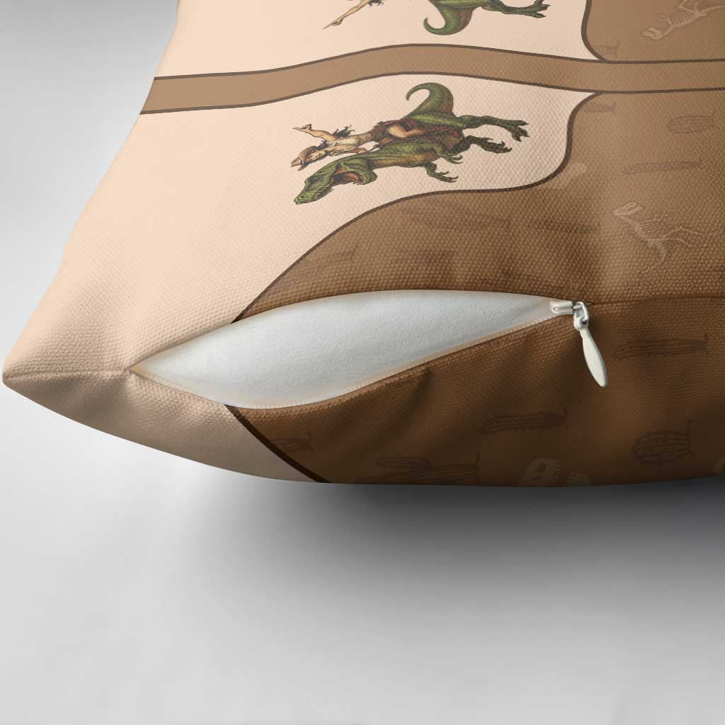Cowgirl Dinosaur Pillow Cover Retro Western Yoke - Wonder Print Shop