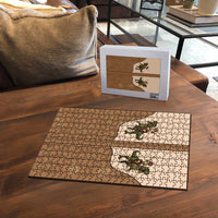 Cowgirl Dinosaur Puzzle Retro Western Yoke - Wonder Print Shop