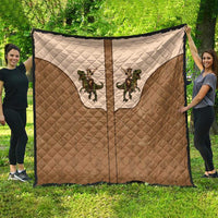 Cowgirl Dinosaur Quilt Retro Western Yoke - Wonder Print Shop