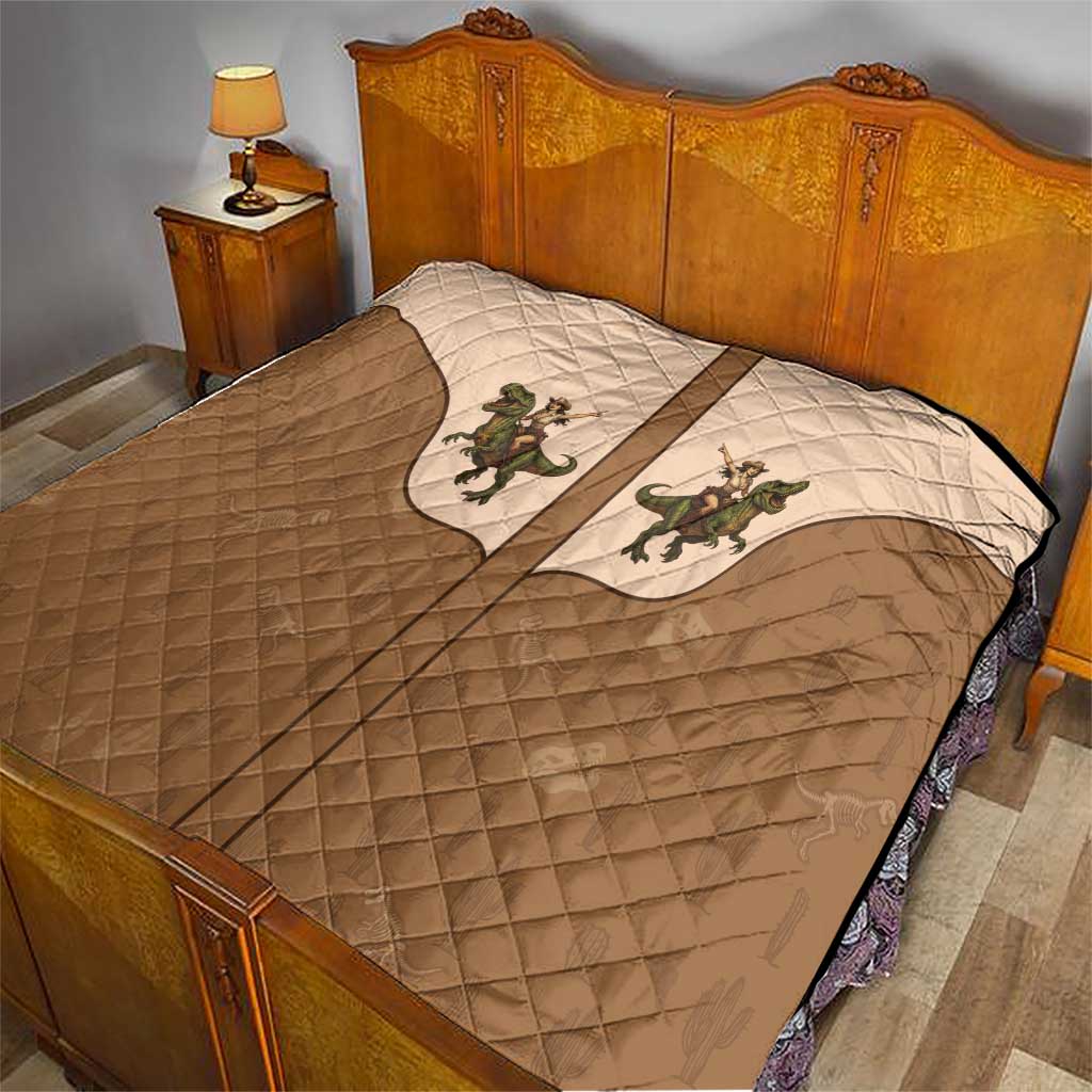 Cowgirl Dinosaur Quilt Retro Western Yoke - Wonder Print Shop