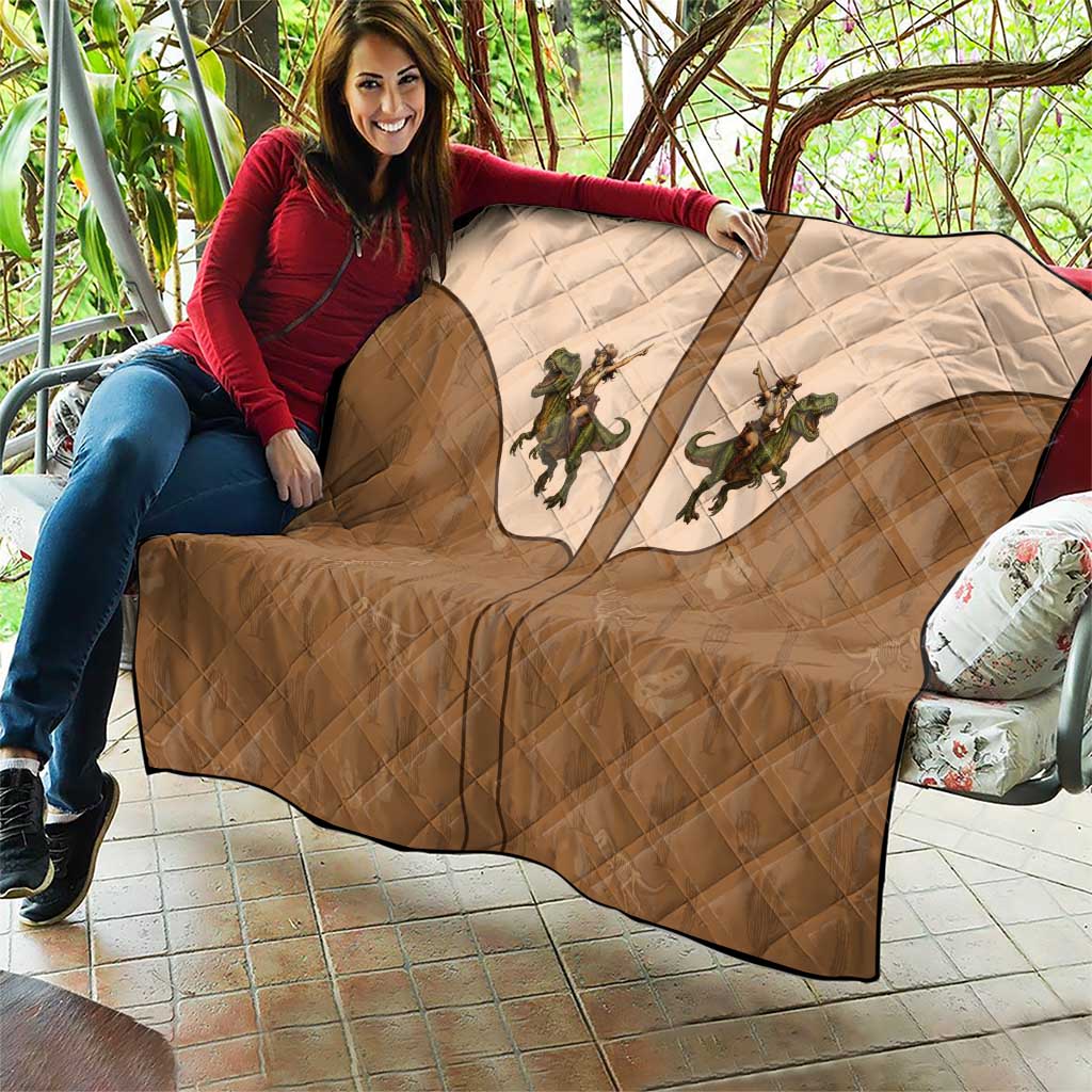 Cowgirl Dinosaur Quilt Retro Western Yoke - Wonder Print Shop