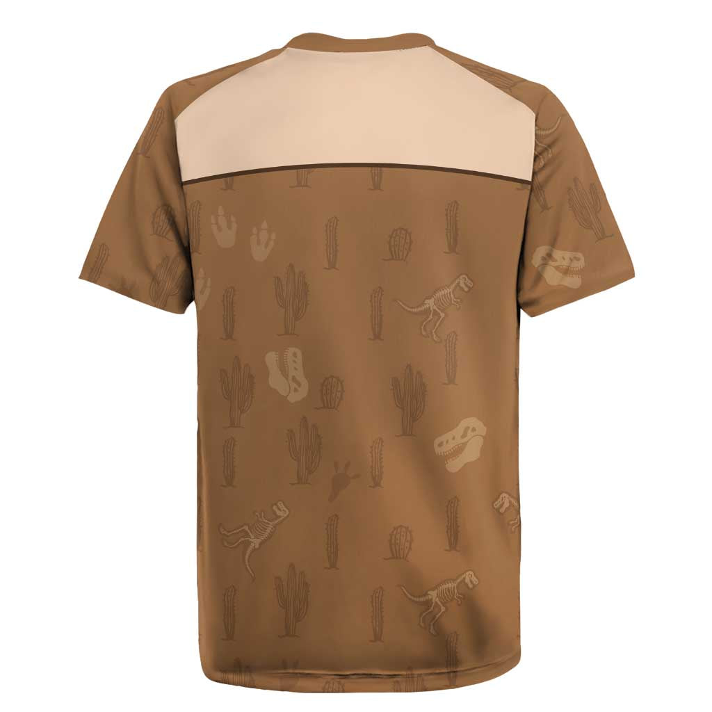 Cowgirl Dinosaur Rugby Jersey Retro Western Yoke - Wonder Print Shop