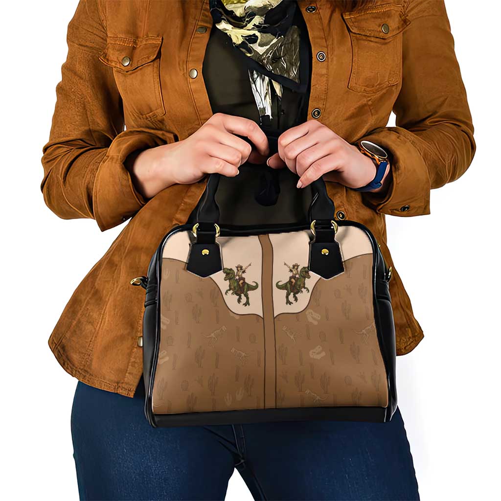 Cowgirl Dinosaur Shoulder Handbag Retro Western Yoke - Wonder Print Shop