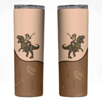 Cowgirl Dinosaur Skinny Tumbler Retro Western Yoke - Wonder Print Shop