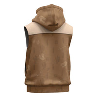 Cowgirl Dinosaur Sleeveless Zip Hoodie Retro Western Yoke - Wonder Print Shop