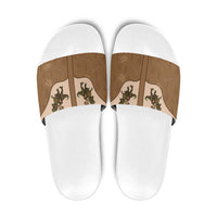 Cowgirl Dinosaur Slide Sandals Retro Western Yoke - Wonder Print Shop