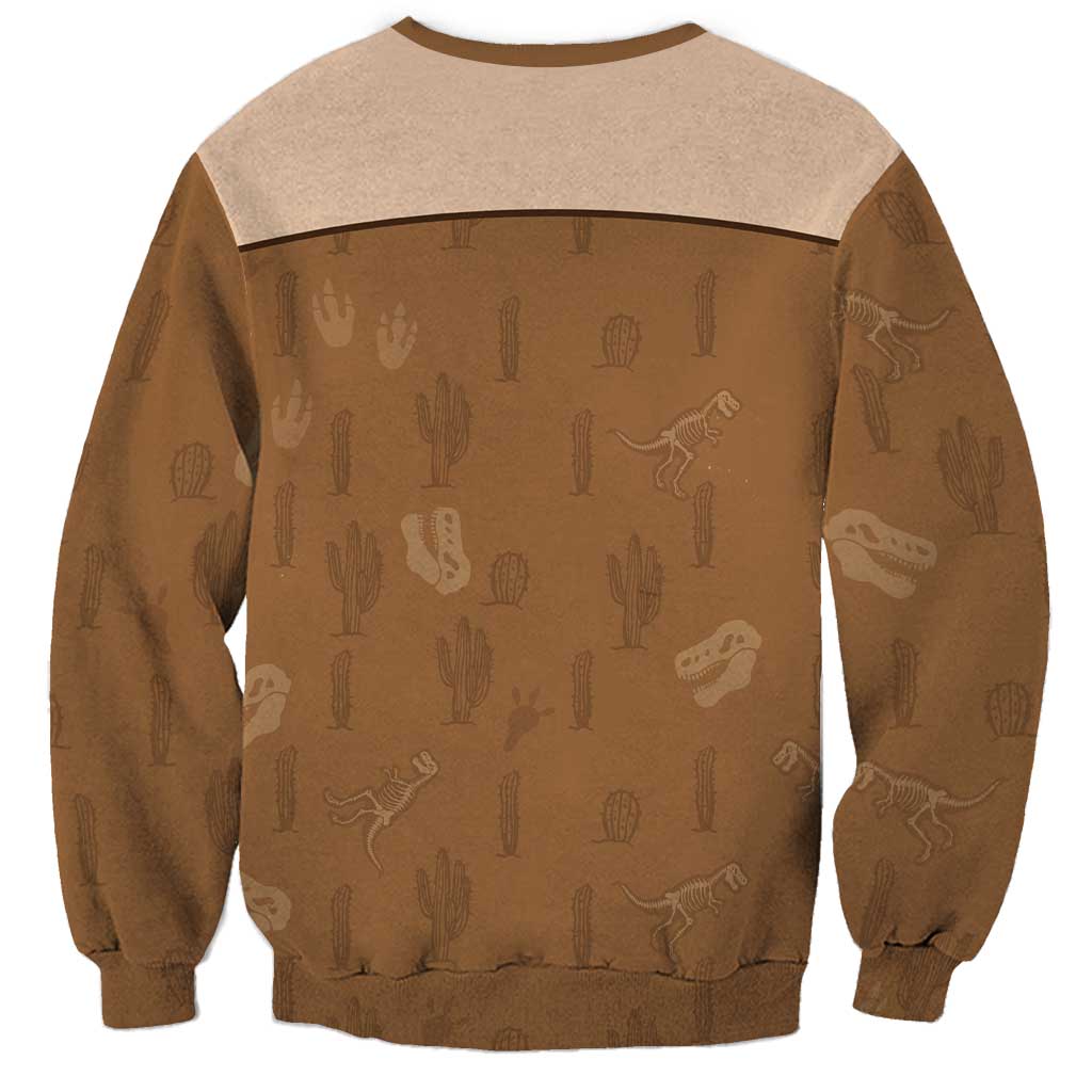 Cowgirl Dinosaur Sweatshirt Retro Western Yoke - Wonder Print Shop