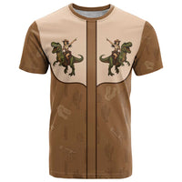 Cowgirl Dinosaur T Shirt Retro Western Yoke - Wonder Print Shop