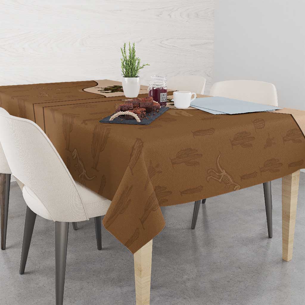 Cowgirl Dinosaur Tablecloth Retro Western Yoke - Wonder Print Shop