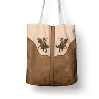 Cowgirl Dinosaur Tote Bag Retro Western Yoke - Wonder Print Shop