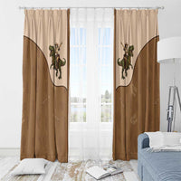 Cowgirl Dinosaur Window Curtain Retro Western Yoke - Wonder Print Shop