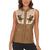 Cowgirl Dinosaur Women Sleeveless Polo Shirt Retro Western Yoke - Wonder Print Shop