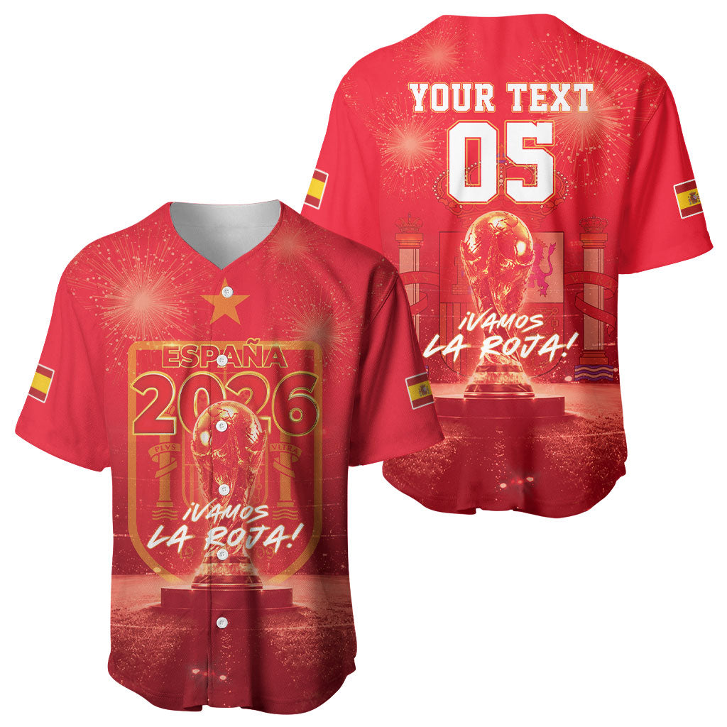 Custom World Football 2026 Spain Baseball Jersey iVamos La Roja